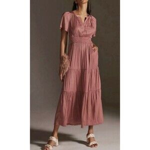 Anthropologie Pink Maxi Dress